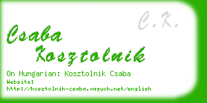 csaba kosztolnik business card